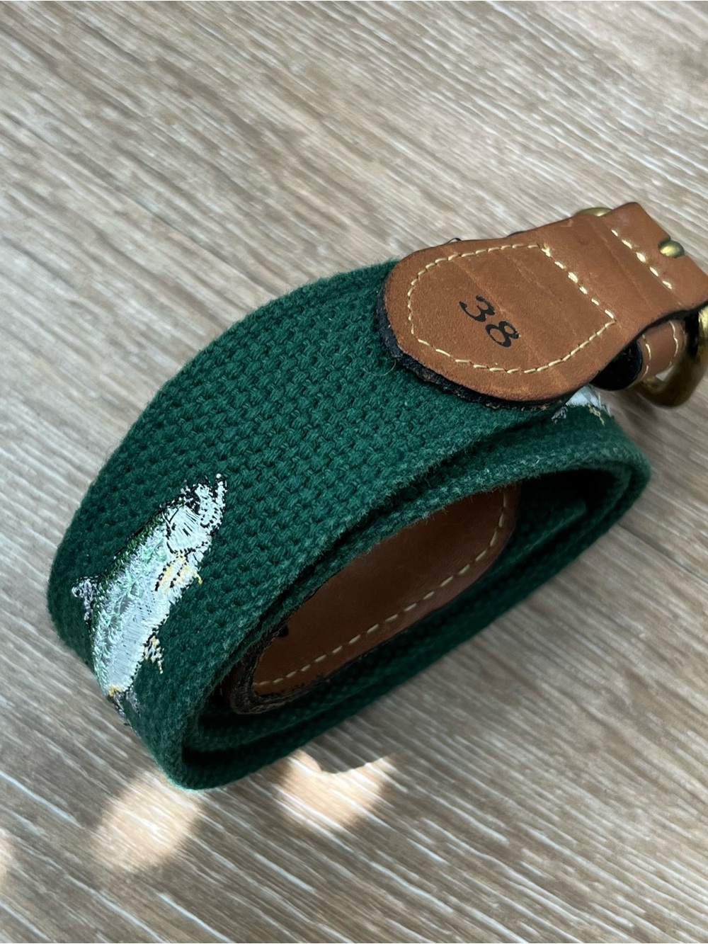 Reef Riders Canvas Fishing Style & Leather Buckle with Brass Belt